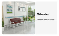 Thick Padding Upholstered Backrest Settee Stable Structure Upholstered Guest Settee Long-Lasting Construction Waiting Room Bench Easy to Clean for Patients, Visitors, Customers, Hospital, Barber Shop, Barbershop, Shopping Mall