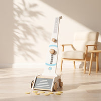 Toy Vacuum Cleaning Machine Interactive Wooden Toy Vacuum Child-Sized for Young Children, Daycare
