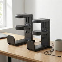 2 Pieces Clamp-on Headphone Stand Rotating Headset Stand Adjustable Headphone Holder for Gaming Hobbyists, Gaming Setups