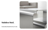 Luxury Aesthetic C-Shaped Accent Table Space-Saving C-Shaped Couch Desk Multi-Functional Nightstand Minimalist Design for Apartment Dwellers, Remote Workers, Living Room, Bedroom, Small Spaces, Home Office