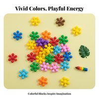 Educational Plum Blossom Building Blocks Multi-Colored Snowflake Building Blocks Polished Edges for Children, Boys, Preschool, Classroom