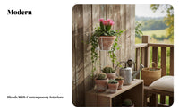 Flowerpot Holder with Hook Iron Balcony Planter Holder Metal Hanging Railing Planter for Patio, Fence