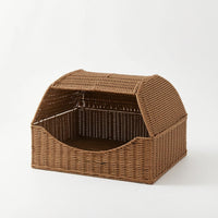 Wicker Pet House Indoor Wicker Pet Bed Cozy for Living Room, Bedroom, Small Dogs