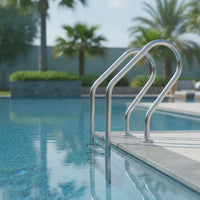 Stainless Steel Pool Ladder Anti-Slip Pool Ladder with Handrails Rust-Resistant for Backyard