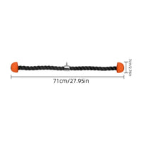 Orange Grip Ends Triceps Rope Handle Rubber Grips Tricep Rope Attachment Metal Connector Fitness Equipment Hanging Loop