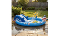 Inflatable Aquatic Fun Pool Lighthouse Column Kiddie Pool with Slide Round for Spraying Use