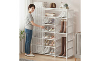 Shoe Rack with Dust Cover Space Saving Multi-Tier Shoe Rack Large Capacity for Students, Entryway, Dorm Room, Closet
