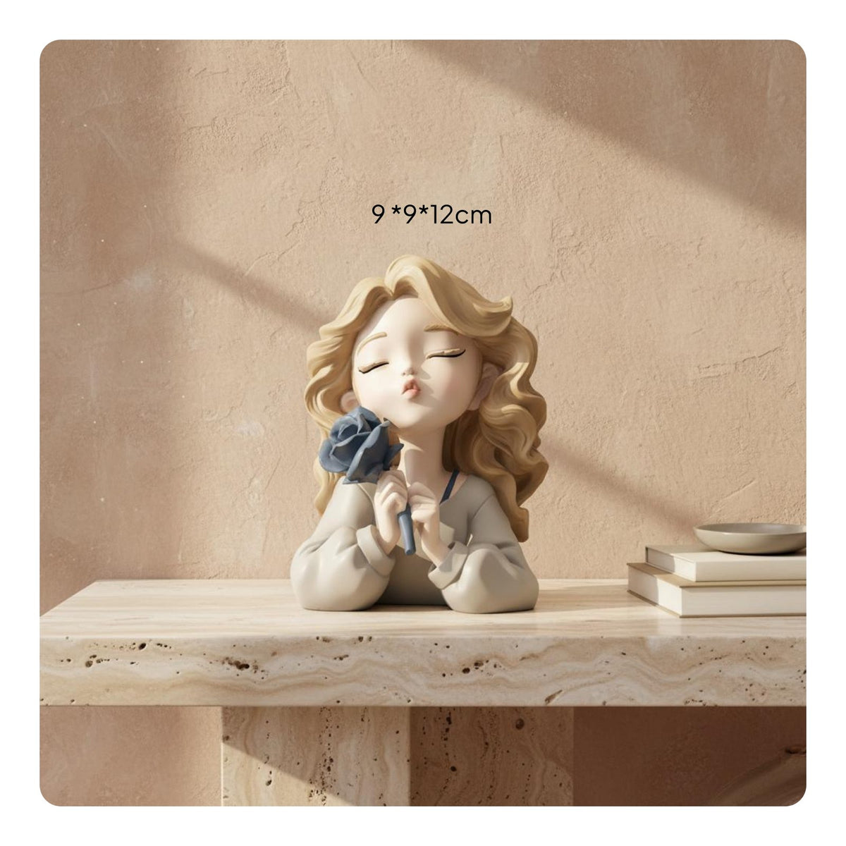 Birthday Gift Girl Figurine Cute Design Resin Girl Statue Vivid Colors Decorative Art Sculpture High-Quality Material for Girls, Women, Living Room, Entrance Hall, Bedroom, Desktop