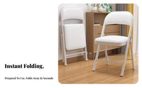 Padded Folding Chair Installation Household Furniture No Assembly Required Foldable Stool for Homeowners, Adults, Dining Room, Balcony, Office