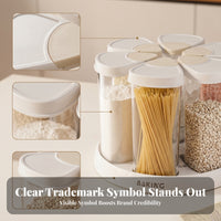Hinged Lid Lids 6-Compartment Grain Dispenser Clear Rotating Grain Container