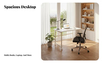 Multi-Functional Foldable Rolling Desk Stable Structure Fold-Away Desk with Wheels and Shelf Easy Assembly Computer Table Built-in Footrest for Apartment Dwellers, Distant Workers, Hobbyists, Bedroom, Small Areas, Home Office, Dorm Room
