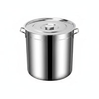 Commercial Soup Stewing Pot Thickened Bottom Stainless Steel Pot with Lid Multi-Functional Heavy Duty Stockpot for Restaurant
