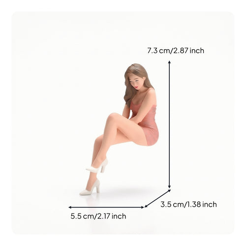 1/18 Miniature Female statue Detailed Seated Lady Figurine Authentic Female Miniature Figure for Collectors, Hobbyists