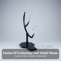 Triple Model Display Stand Easy Assembly 1/144 Scale Model Holder Hobby Action Base Interchangeable Attachments for Display S