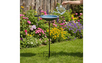 Avian Bath Feeder Combo Weather Resistant Solar Avian Bath with Stand Easy to Clean Sturdy Duty for Gardeners