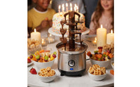 Double Controls 4-Tier Chocolate Fountain Easy to Clean Electric Chocolate Fondue Fountain Multi-Functional for Parties, Weddings, Buffets