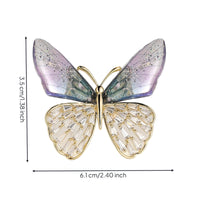 Butterfly Brooch Gold-Plated Butterfly Pin Brooch with Zircon Delicate Jewelry Transparent for Women, Evening Wear, Weddings