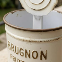 Embossed Lettering Round Backplate Planter Ribbed Rustic Wall Planter