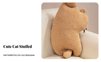 Cat Stuffed Pillow Creative Fastener Design Clothespin Cat Stuffed Ie House Decoration PP Cotton Filled Three-Dimensional Shape