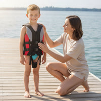 Kids Life Vest with Buckles Buoyant Boating Life Jacket with Zipper Swim Vest with Crotch Strap Secure Buoyancy Aid Adjustable