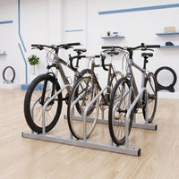 Floor Bike Rack Heavy-Duty Bike Parking Rack Bike Stand with Wheel Slots Gray Bike Parking Stand Space-Saving for Cyclists