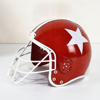 Football Helmet Ornament Handcrafted Metal Helmet Decor Vintage Sculpture for Game Room, Desk, Office
