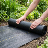 Weedmat for Gardens, Black Polypropylene Woven Ground Cover Mat, High Permeability Landscape Membrane for Gardening, Driveway Underlayment
