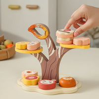 Playful Pastry Set Food Set with Stand Pretend Wooden Dessert Playset Imaginative Snacks with Stand Preschoolers