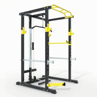 Strength Rack with Cable Pulley Full-Frame Complete Strength Rack Multiple Grip Home Workout Station for Strength Trainers, Weightlifters