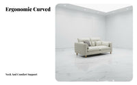 Light Luxury design curvedShaped Sofa Italian Inspired Living Room Furniture Minimalist Design Couch High-Resilience Foam for Interior Designers, Young Adults, Apartment, Guesthouse, Lounge Area, leisure Space