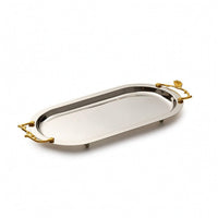 Tabletop Decorative Tray with Branch Handles Hammered Decorative Serving Tray Polished Sculptural for Home Decorators, Hosts, Dining Table, Living Room, Entryway