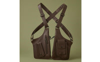 Structured Body Underarm Bag Leather-Like Multifunction Bag Metal Zippers Multiple Compartments