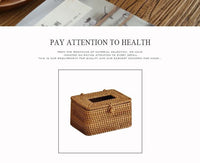 Handwoven Rattan Tissue Box for Home, Office, Car