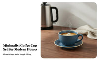 Frosted Texture Latte Art Coffee Cup High-Temperature Fired Modern Latte Art Cup Comfortable Handle for Home Coffee Enthusiast S, Adults