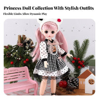 30cm Princess Doll Changeable Outsideside Fits 23 Joint Articulated Doll children's Toy Soft Silky Hair Cute Face for Girls