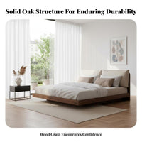 Solid Wood Levitating Bed Space-Saving Levitating Bed Frame Sturdy Construction Mattress Support for Simplicity Lovers, Couples, Guesthouse