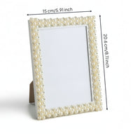 Picture Frame with Resin Border Freestanding Tabletop Photo Frame Easy to Clean Gallery Style for Newlyweds, Weddings, Dresser