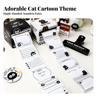 40 Ers Cat Y Notes Cute & Colorful Designs Pull-out Y Notes Easy to Peel Cartoon Cat Memo Dispenser for School, Notebooks, Scrapbooking