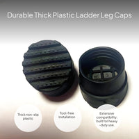 Anti-slip caps for round ladders