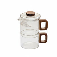 Glass Teapot Set Built in Strainer Efficient Brewing for Office Desk