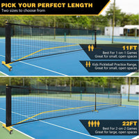 6.7m Pickleball Net with Wheels, Iron Pipe Frame for Outdoor Competition