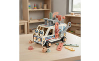 Hands-on Play Wooden Screw Truck Fine Movement Skills Disassembly Car Toy Hand-Eye Coordination for Children, Preschoolers