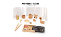 Realistic Design Pretend Afternoon Tea Set Educational Wooden Tea Set Safe Materials Paint for Toddlers, Playhouse