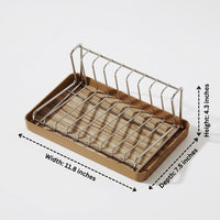 Stainless Steel Dish Rack, Sleek Kitchen Dish Drainer with Drip Tray, Space Saving Home Countertop Single Tier Rack Storage Solution