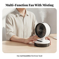 Humidifying Mist Mini Spray Cooling Fan High-Frequency Atomization Portable Misting Fan 3-Speed Control for Office, Bedroom, Dorm Room