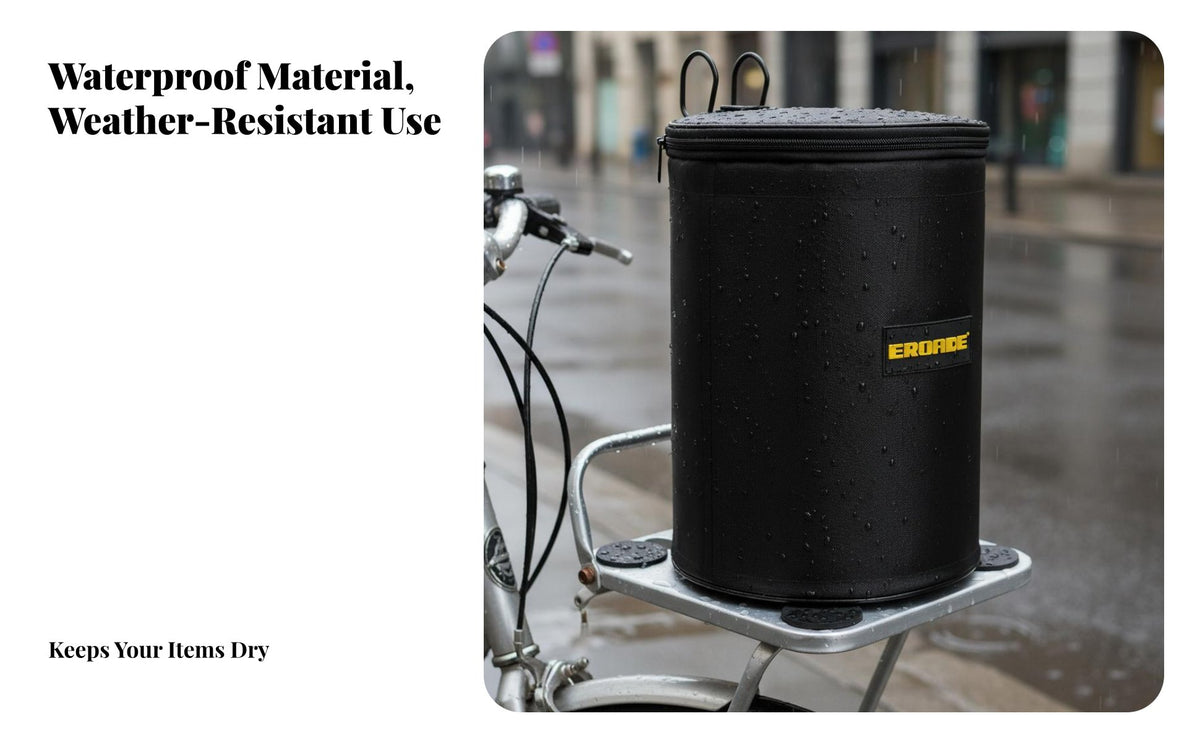 Foldable Folding Front Bike Basket Water Resistant Folding Handlebar Basket Thickened Material for Shopping, Grocery, Commuting
