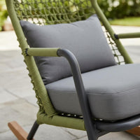 Rope Woven Rocking Chair Waterproof Aluminum Alloy Rocking Chair Single Sofa Armchair Sunproof Outdoor Furniture Nordic Design