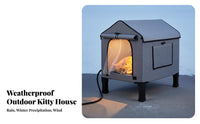 Heated Winter Pet Den Waterproof Elevated Heated Pet Shelter Weatherproof Insulated for Small Dog Owners, Backyard, Garage, Barn
