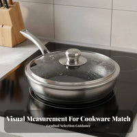 Heat-Resistant Glass Lid See-Through Design Universal Pot Lid Heat Resistant Handle Frying Pan Glass Cover for Chefs, Adults, Stewing, Kitchen