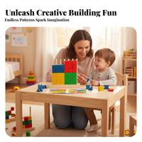 72 Pieces Rainbow Pattern Block Set Stimulates Creativity Rainbow Assembling Toy Wooden Building Blocks Boosts Creativity